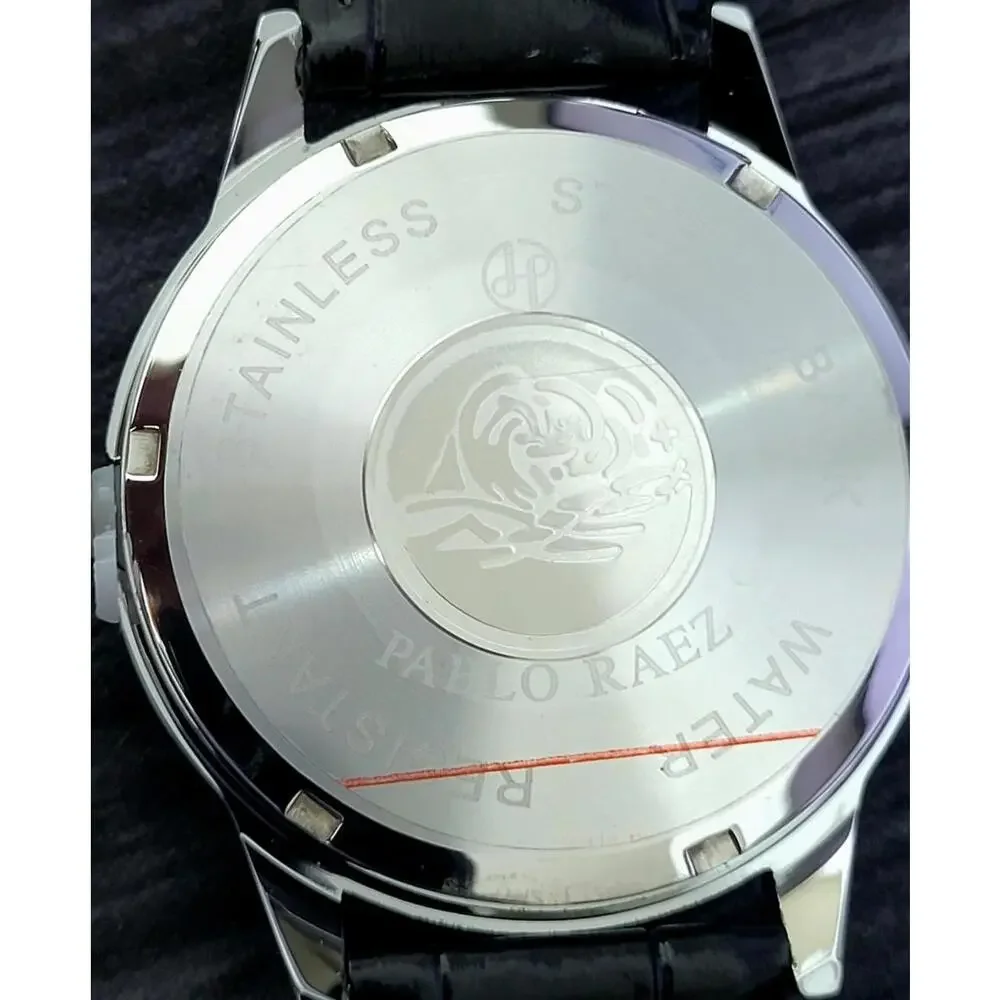 New Vintage Pablo Raez 40mm Mens Slv‎ Blk Blk Presage Watch
